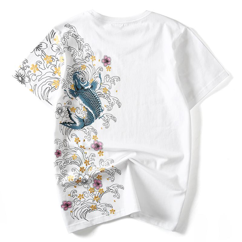 Floral Koi Carp Sukajan T-shirt