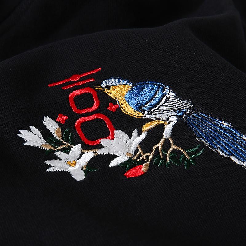 Birds & Trees Embroidered Sukajan Hoodie