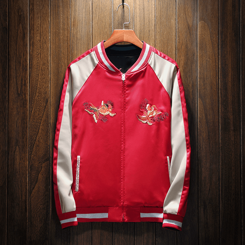 Koi & Goldfish Sukajan Souvenir Jacket [Reversible]