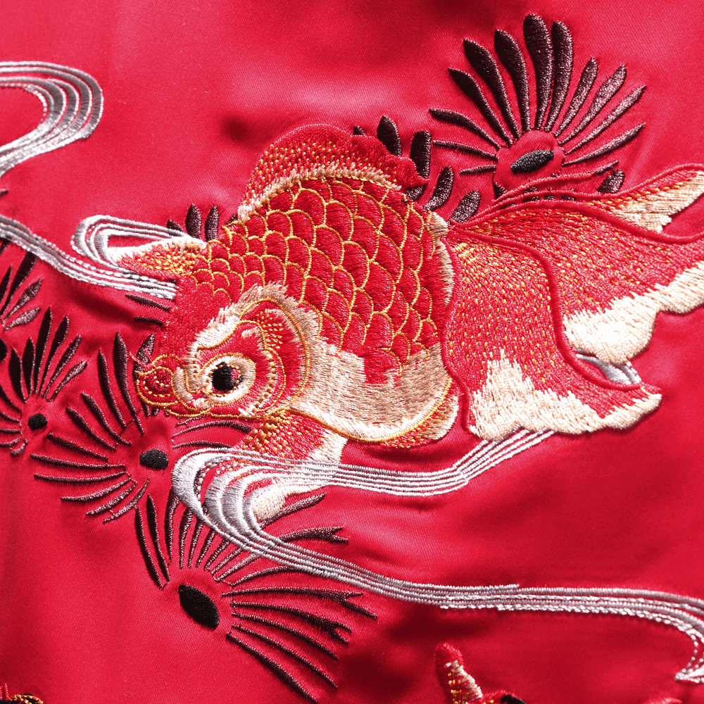 Koi & Goldfish Sukajan Souvenir Jacket [Reversible]