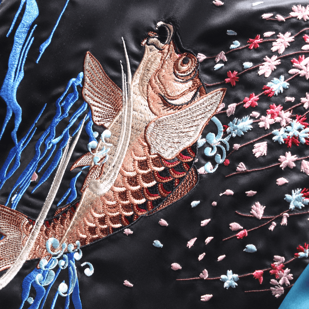 Koi & Goldfish Sukajan Souvenir Jacket [Reversible]